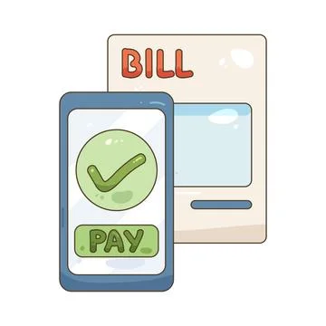 Mobile bill payment Stock Illustration
