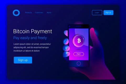 Mobile bitcoin payment concept. Ilustración de archivo