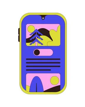 Mobile blog post interface with toggle switch 2D cartoon object Stockillustratie