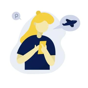 Mobile Booking Ticket Stock Illustration