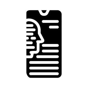 Mobile bot glyph icon vector illustration sign Stock Illustration