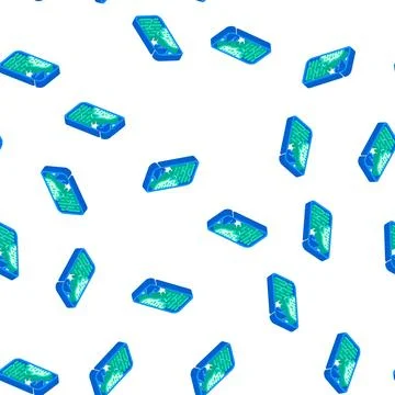 Mobile bot isometric icon seamless pattern sign Stock Illustration