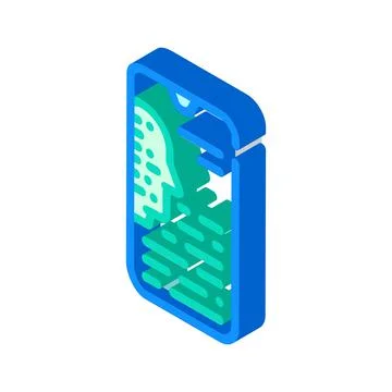 Mobile bot isometric icon vector illustration sign Stock Illustration