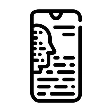 Mobile bot line icon vector illustration line Stock Illustration