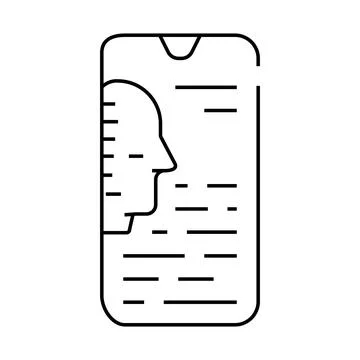 Mobile bot line icon vector illustration line Stock Illustration