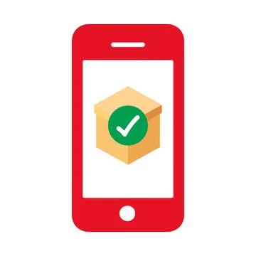 Mobile box check icon. Vector Stock Illustration