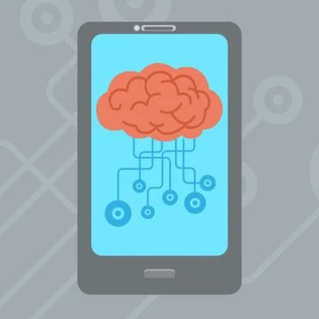 Mobile Brain Stock Illustration