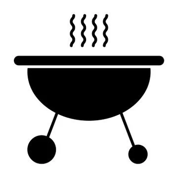 Mobile brazier solid icon. Barbeque vector illustration isolated on white. Grill Stock Illustration
