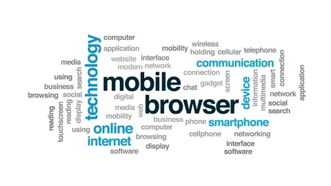 Mobile browser animated word cloud, text design animation. Stock Footage 81445714