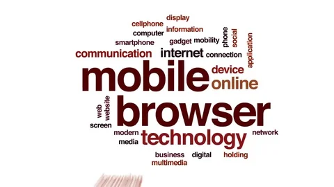 Mobile browser animated word cloud, text design animation. Stock Footage 81872117