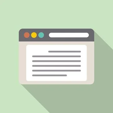 Mobile browser icon flat . Screen website Stock Illustration