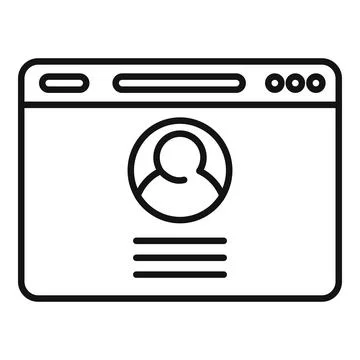 Mobile browser icon outline . Screen website Stock Illustration