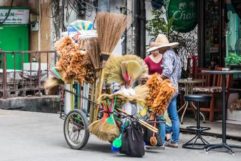 Mobile brush vendor Stock Photos