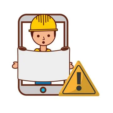 Mobile builder under construction system Stock Illustration