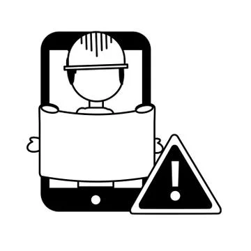 Mobile builder under construction system Illustrazione stock