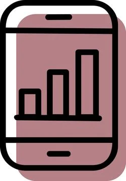 Mobile business analytics and data icon Stock Illustration