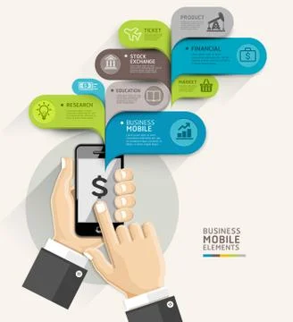 Mobile business bubble speech template style. Vector illustration. Stock Illustration