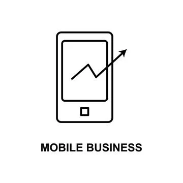 Mobile business icon. Element of technologies icon with name for mobile concept Stock Illustration