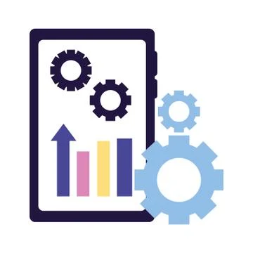 Mobile business work Illustrazione stock