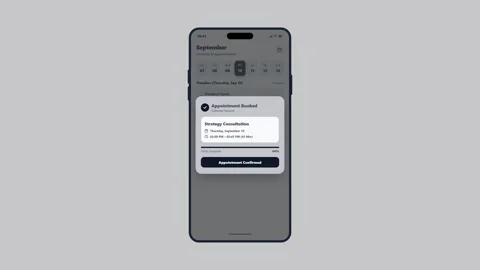 Mobile calendar app showing appointment booking and syncing process. 4K Stock Footage 345495153