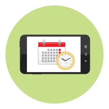 Mobile Calendar Symbol Stock Illustration