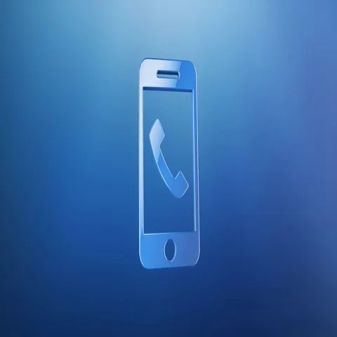 Mobile Call Blue 3d Icon Stock Footage 69714225
