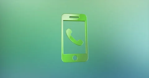 Mobile Call Color 3d Icon 4K Video stock 66508257