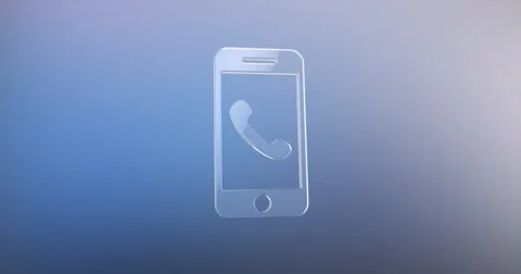 Mobile Call Glass 3d Icon 4K Stock Footage 66508239
