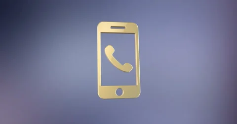 Mobile Call Gold 3d Icon 4K Stock Footage 66508266