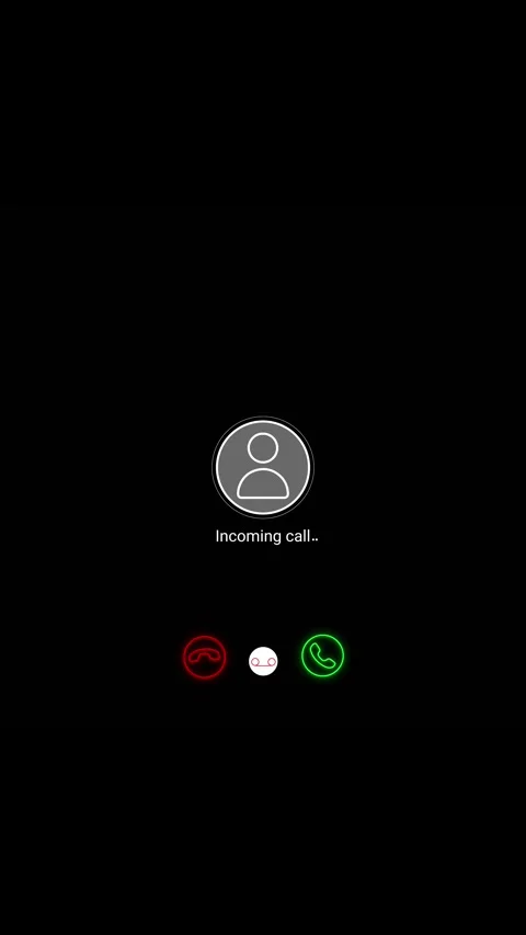 Mobile call notification screen visual simple user icon, answer and reject butto Stock Footage 340479286
