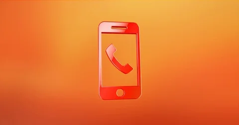 Mobile Call Red 3d Icon Stock Footage 69714570