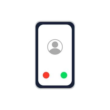 Mobile call screen interface. Smartphone incoming outcoming call template, flat Stock Illustration