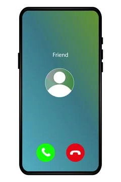 Mobile call screen template, incoming phone call interface on smartphone scre Stock Illustration