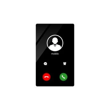 Mobile call screnn template. Incoming phone call. The smartphone icon flat on Stock Illustration