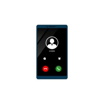 Mobile call screnn template. Incoming phone call. The smartphone icon flat on Stock Illustration