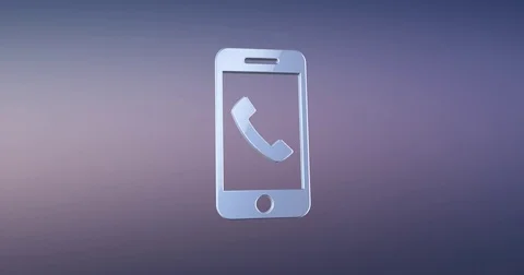 Mobile Call Silver 3d Icon Stock Footage 69714901