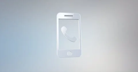 Mobile Call White 3d Icon 4K Stock Footage 66508211