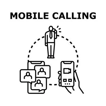 Mobile calling communication and network connection concept 스톡 일러스트