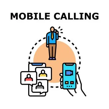 Mobile calling communication and network connection concept Stock Illustration