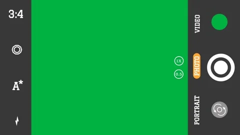 Mobile camera interface animation on green screen Stock Footage 245743368