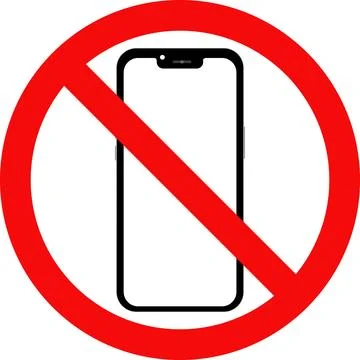 Mobile Camera Prohibited sign, No Photography, No Videography, Mobile not a.. Stock Illustration