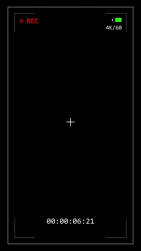 Mobile Camera Recording HUD Viewfinder Interface Vertical Video Vídeo Stock 344678986