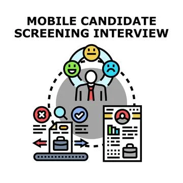 Mobile candidate screening interview process and recruitment Stock Illustration
