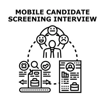 Mobile candidate screening interview process and recruitment Stock Illustration