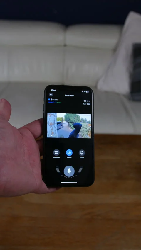 Mobile CCTV App Interface Live Video Monitoring Smart Home Surveillance Stock Footage 338041350