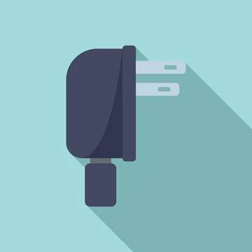 Mobile cell charger icon flat . Charge phone Stock Illustration