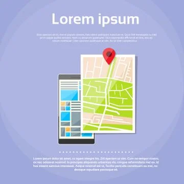 Mobile Cell Phone World Map Gps Globe Navigation Illustrazione stock
