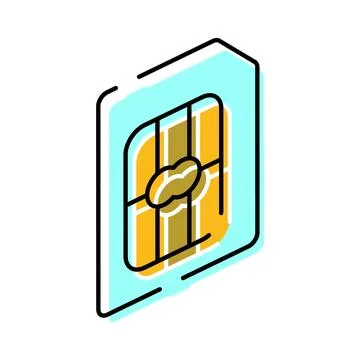 Mobile cellular microchip for telecommunication technology 스톡 일러스트