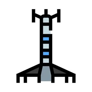Mobile cellular network tower telecommunication signal icon Stock Illustration