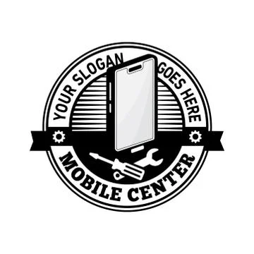 Mobile center logo. Mobile fix and repair design template. Vector illustration. Stock Illustration